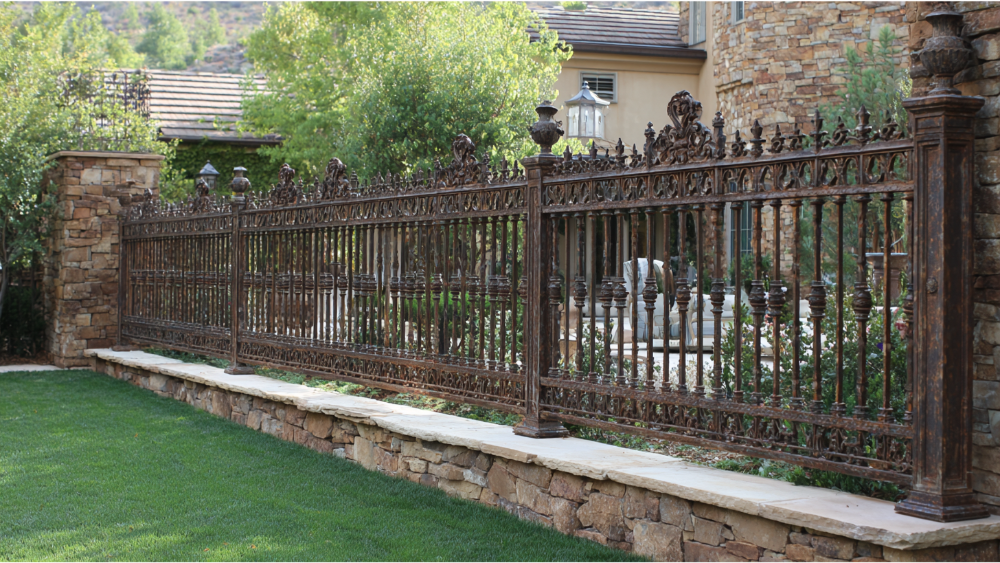 decorative iron fence pannel installanation