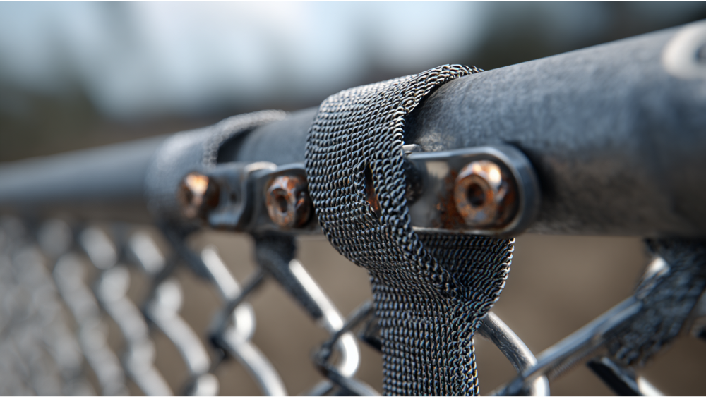 Securing Chain Link Fabric to Line Posts
