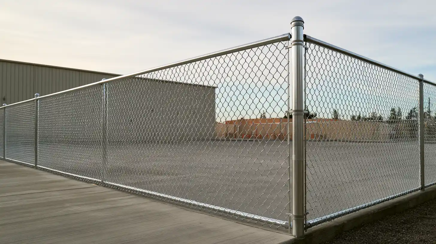 Chain Link Fence Posts Rails and Fabric