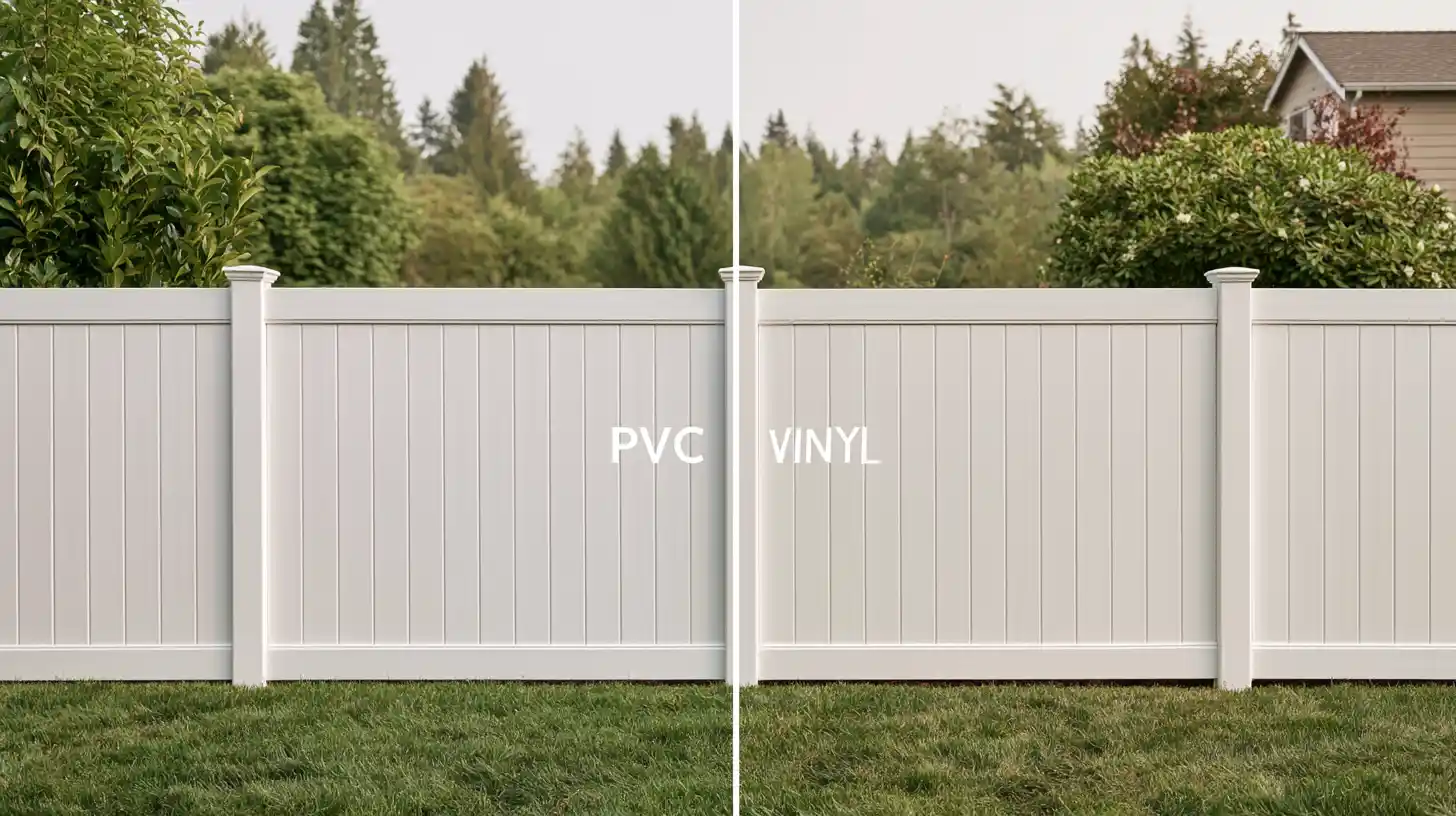 White PVC and vinyl fence panels showing that PVC and vinyl fencing are essentially the same material