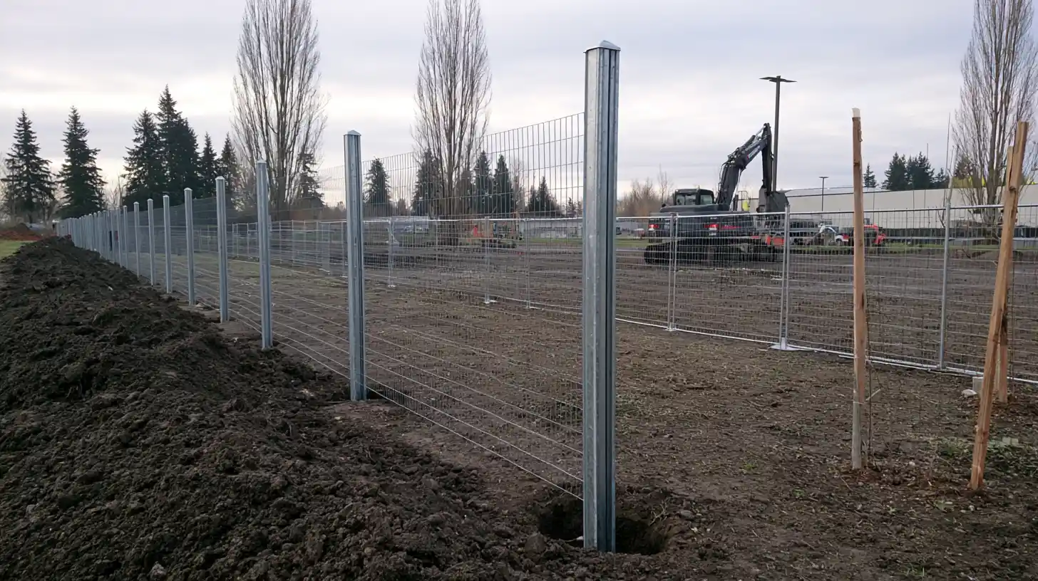 Professional driven fence posts compared with lightweight no-dig fence panels